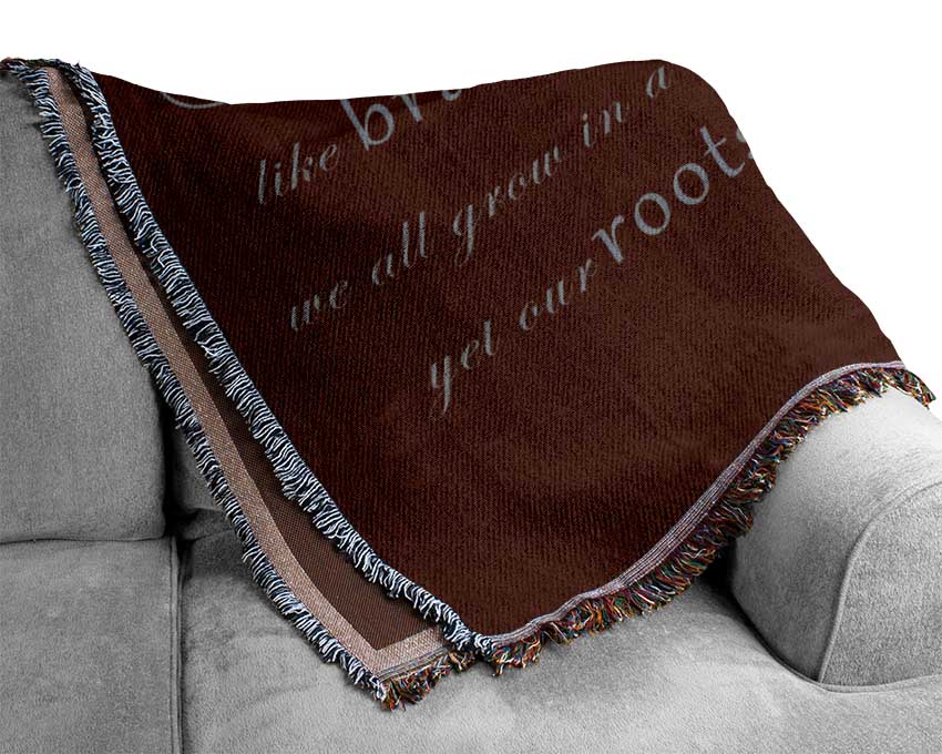 Family Quote Family Like Branches On A Tree Chocolate Woven Blanket