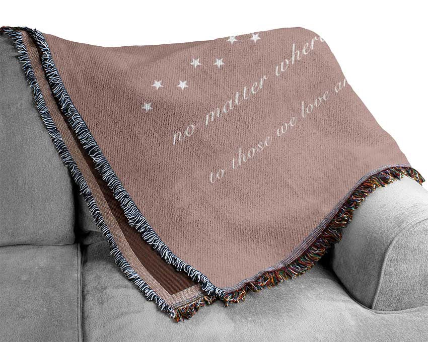 Family Quote Family Ties Are Precious Vivid Pink Woven Blanket