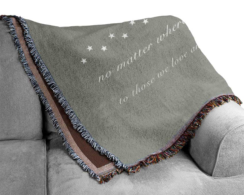 Family Quote Family Ties Are Precious Grey White Woven Blanket