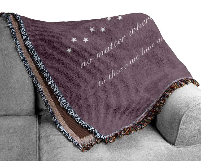 Family Quote Family Ties Are Precious Dusty Pink Woven Blanket