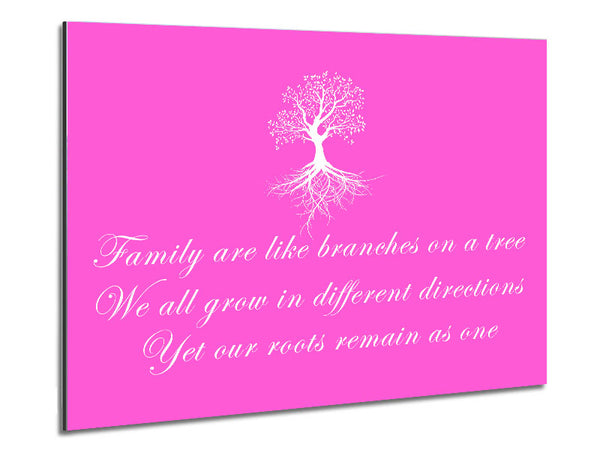 Family Quote Family Are Like Branches Vivid Pink