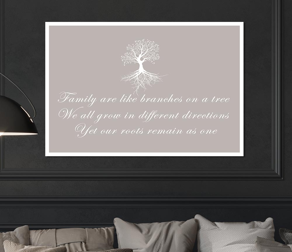 Family Quote Family Are Like Branches Beige Print Poster Wall Art