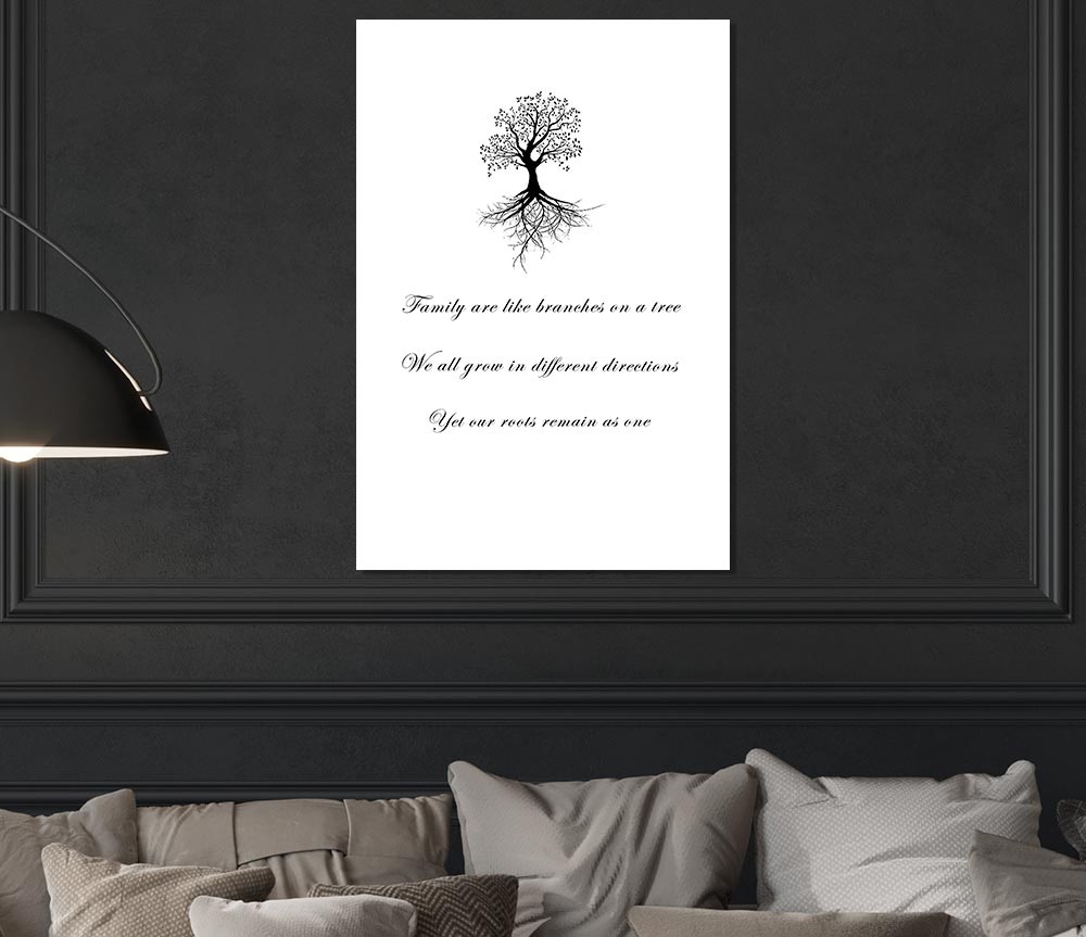 Family Quote Family Are Like Branches 2 White Print Poster Wall Art