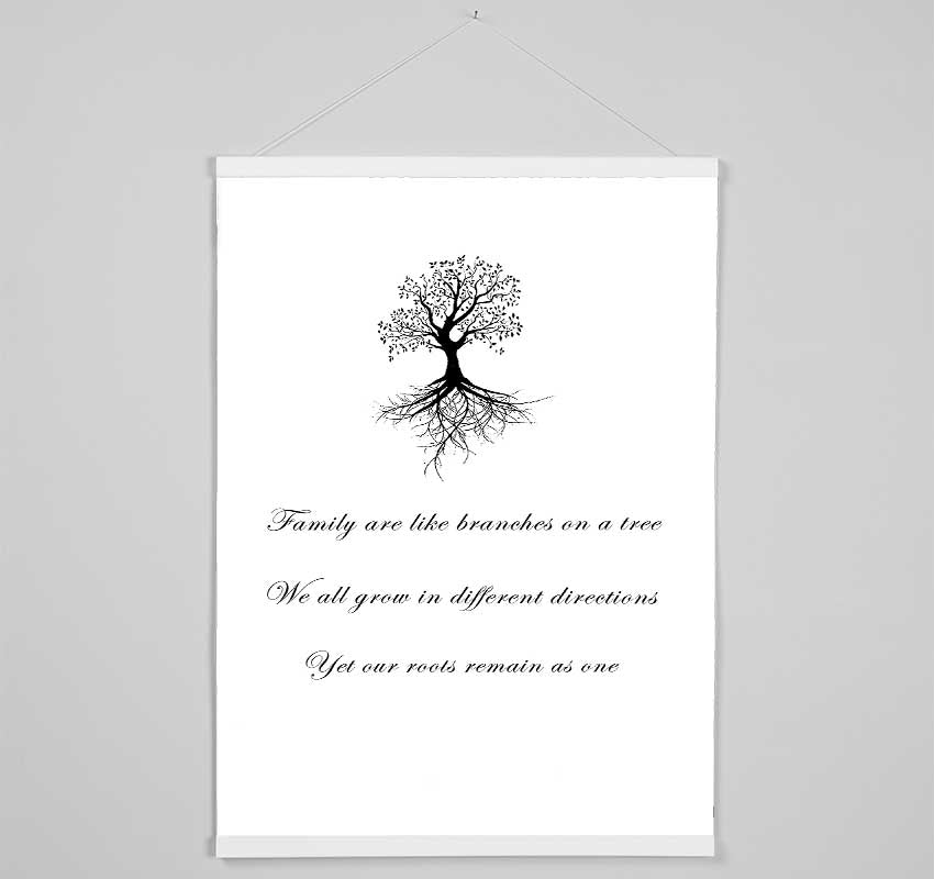 Family Quote Family Are Like Branches 2 White Hanging Poster - Wallart-Direct UK