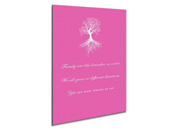 Family Quote Family Are Like Branches 2 Vivid Pink