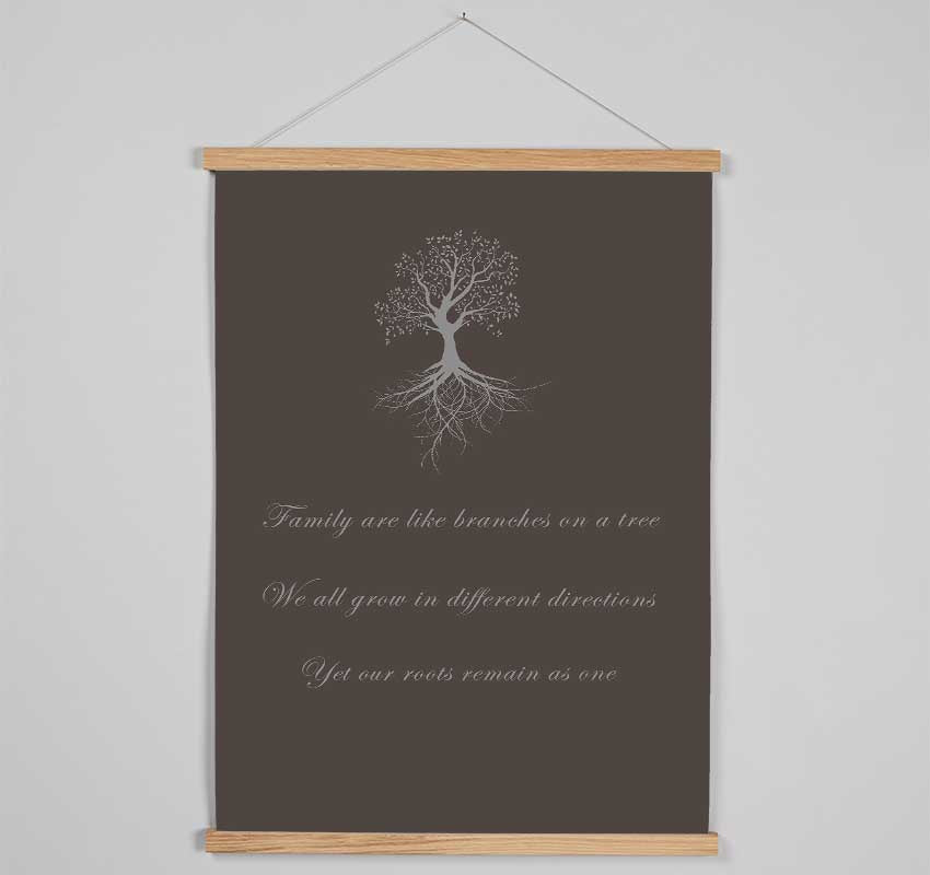 Family Quote Family Are Like Branches 2 Chocolate Hanging Poster - Wallart-Direct UK