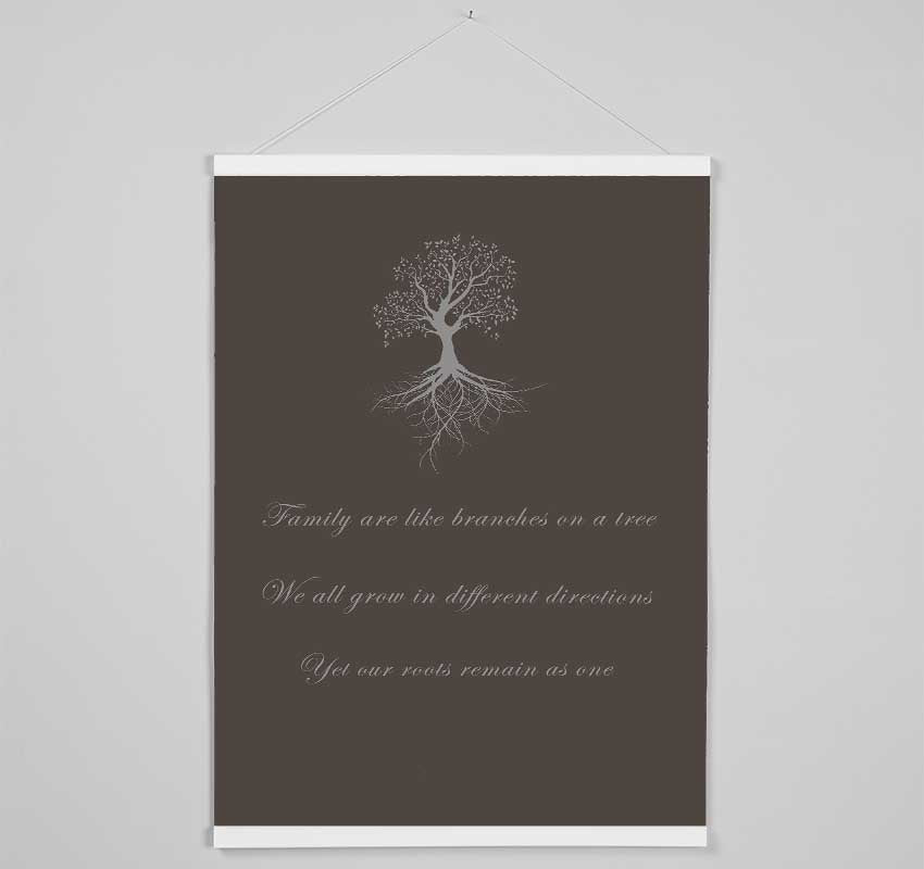 Family Quote Family Are Like Branches 2 Chocolate Hanging Poster - Wallart-Direct UK