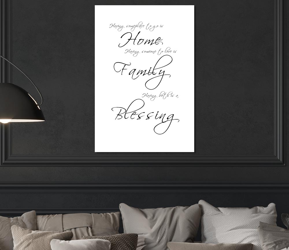 Home Quote Having Someplace To Go Is Home White Print Poster Wall Art