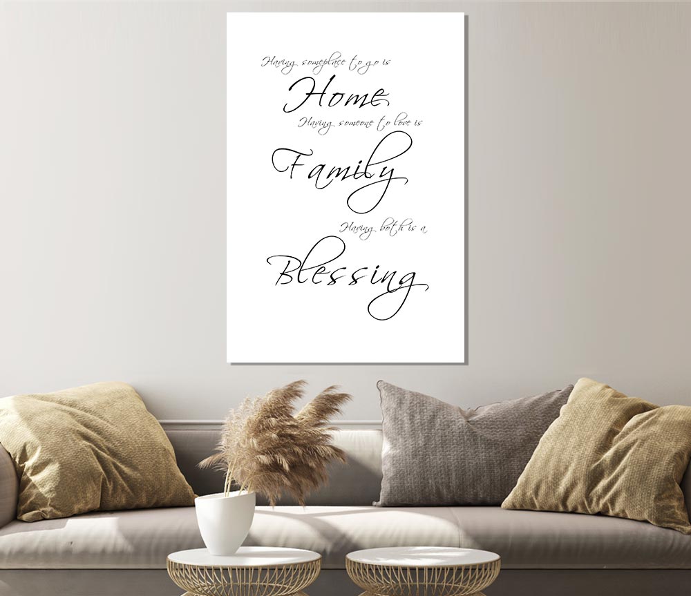 Home Quote Having Someplace To Go Is Home White Print Poster Wall Art