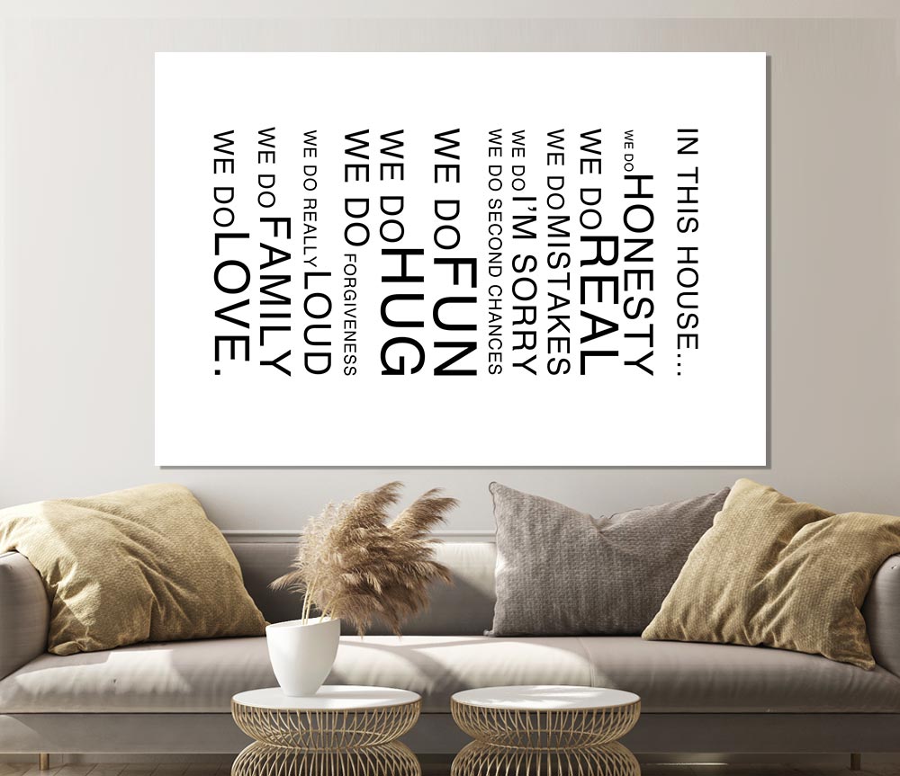 Family Quote In This House White Print Poster Wall Art