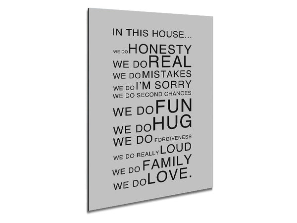 Family Quote In This House Grey