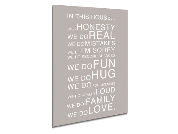 Family Quote In This House Beige