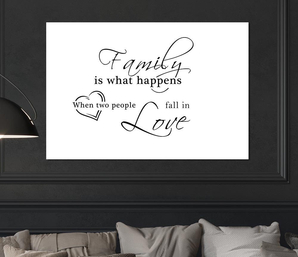 Family Quote Family Is What Happens White Print Poster Wall Art