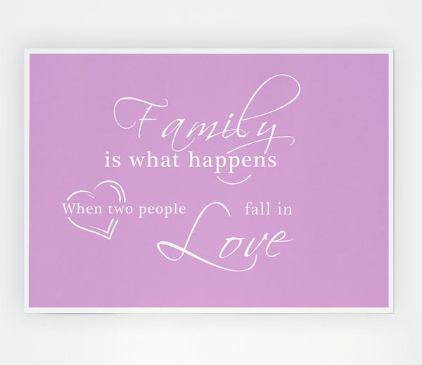 Family Quote Family Is What Happens Pink Print Poster Wall Art