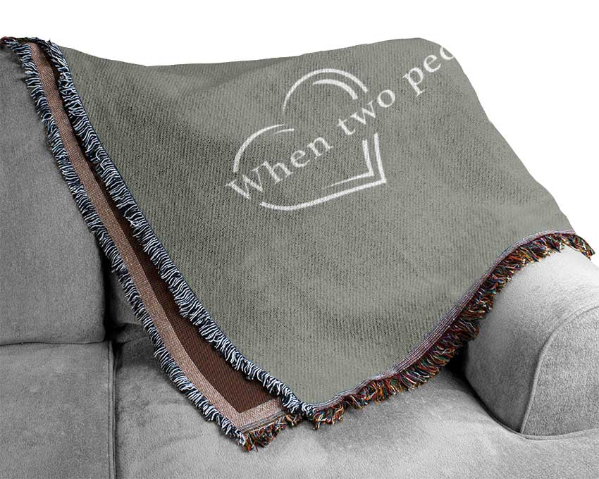 Family Quote Family Is What Happens Grey White Woven Blanket