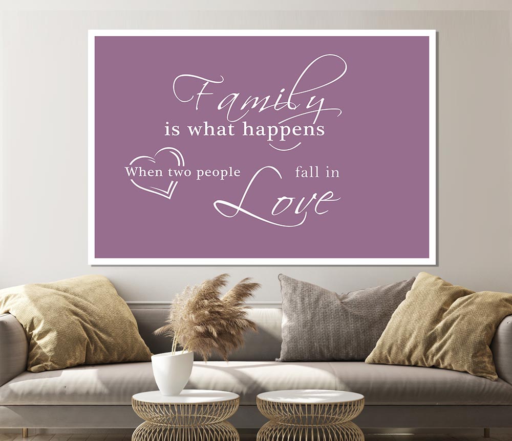 Family Quote Family Is What Happens Dusty Pink Print Poster Wall Art