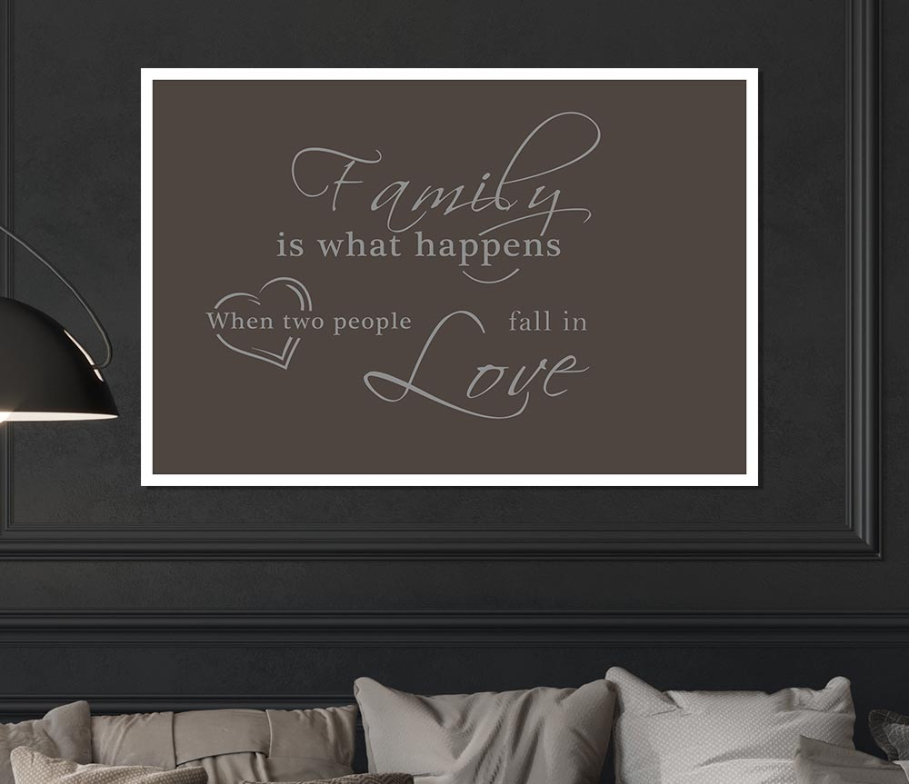 Family Quote Family Is What Happens Chocolate Print Poster Wall Art