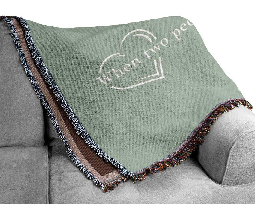 Family Quote Family Is What Happens Beige Woven Blanket