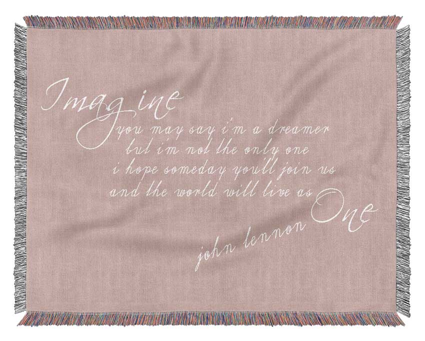 Music Quote Imagine John Lennon Vivid Pink Woven Blanket