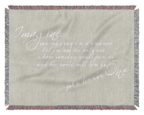 Music Quote Imagine John Lennon Pink Woven Blanket