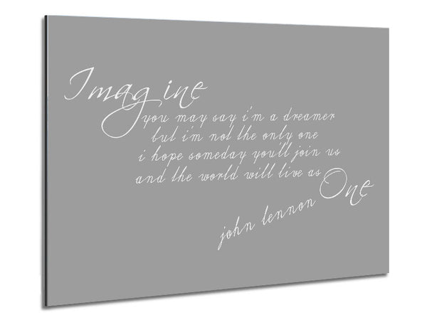 Music Quote Imagine John Lennon Grey White