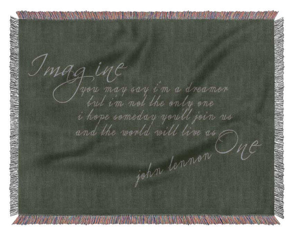 Music Quote Imagine John Lennon Chocolate Woven Blanket