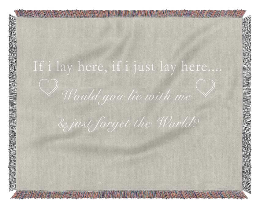 Music Quote If I Lay Here Snow Patrol Pink Woven Blanket