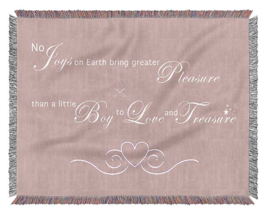 Nursery Quote No Joys On Earth Bring Pleasure Vivid Pink Woven Blanket