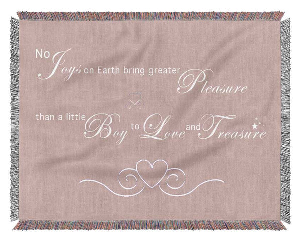 Nursery Quote No Joys On Earth Bring Pleasure Vivid Pink Woven Blanket