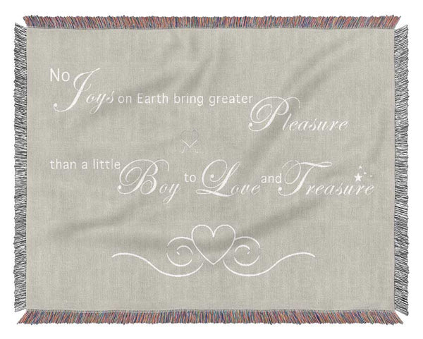 Nursery Quote No Joys On Earth Bring Pleasure Pink Woven Blanket