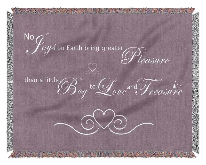 Boys Room Quote No Joys On Earth Bring Pleasure Dusty Pink Woven Blanket