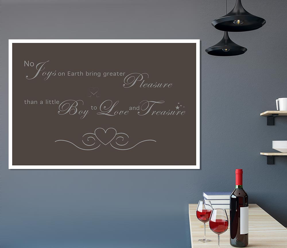 Boys Room Quote No Joys On Earth Bring Pleasure Chocolate Print Poster Wall Art