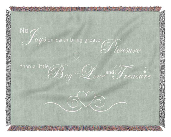 Boys Quote No Joys On Earth Bring Pleasure Beige Woven Blanket