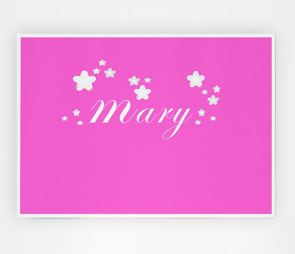 Girls Room Quote Your Name In Stars Vivid Pink Print Poster Wall Art