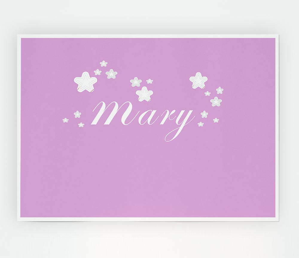 Your Name In Stars Pink Print Poster Wall Art