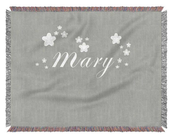 Your Name In Stars Grey White Woven Blanket