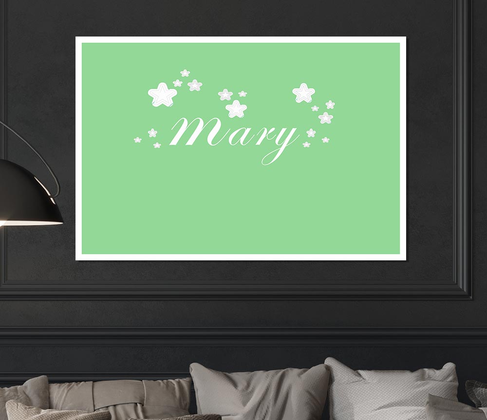 Girls Room Quote Your Name In Stars Green Print Poster Wall Art