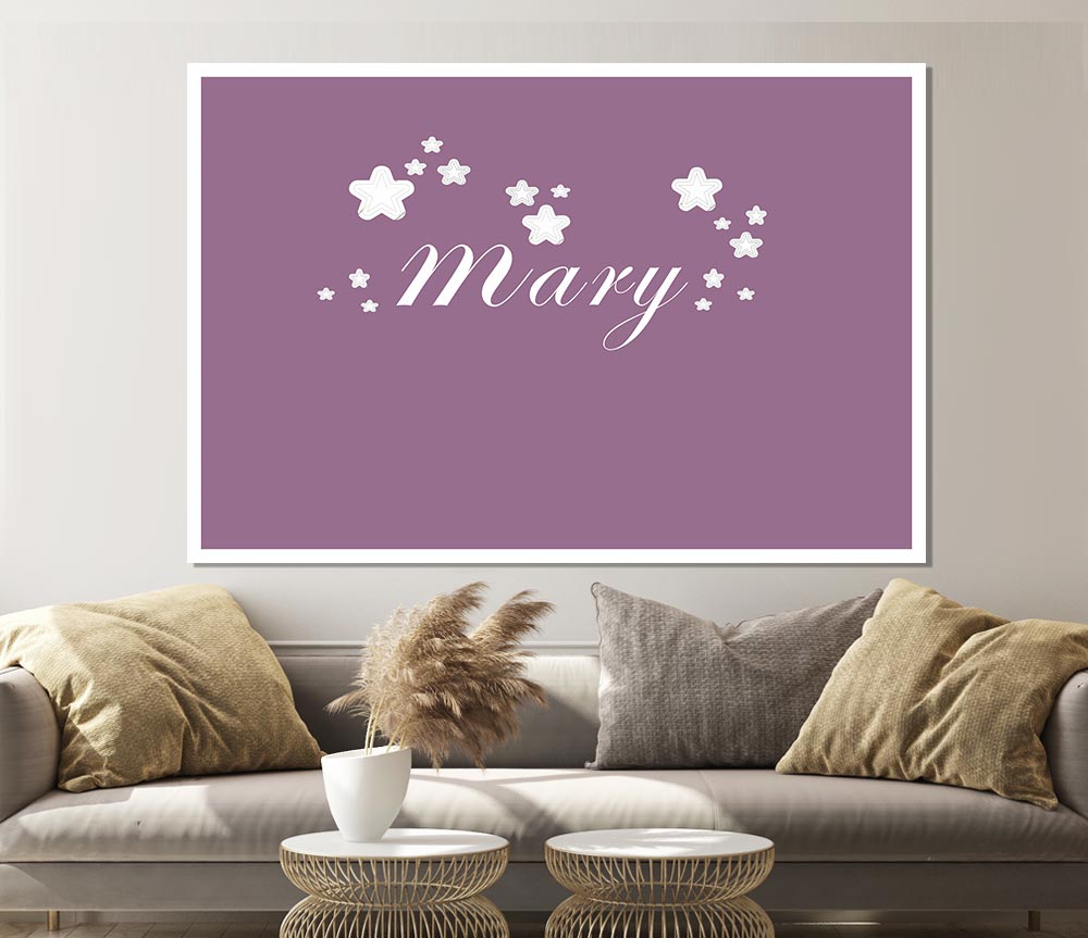 Girls Room Quote Your Name In Stars Dusty Pink Print Poster Wall Art