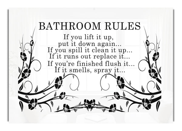 Bathroom Rules 2 White