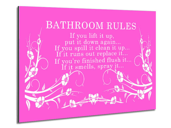 Bathroom Quote Bathroom Rules 2 Vivid Pink