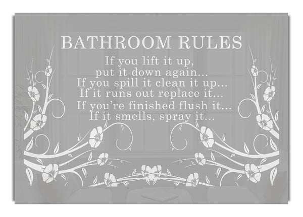 Bathroom Rules 2 Grey White