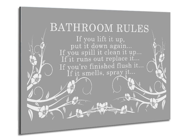 Bathroom Quote Bathroom Rules 2 Grey White