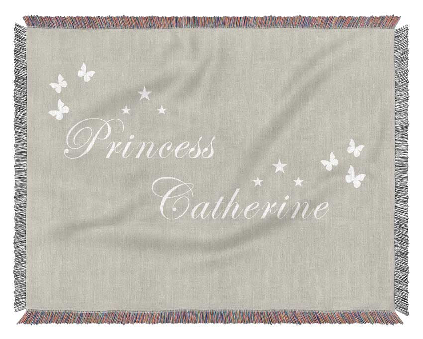 Your Own Name Princess Pink Woven Blanket