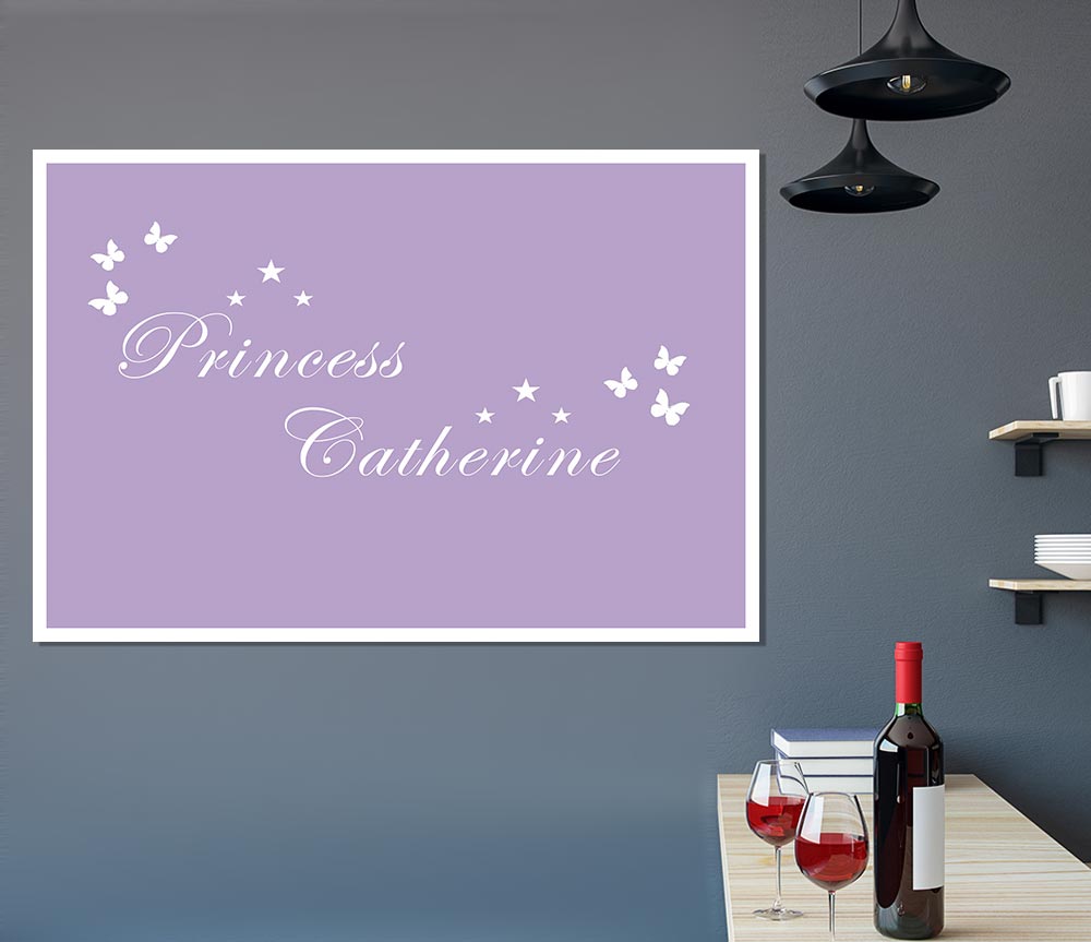 Girls Room Quote Your Own Name Princess Lilac Print Poster Wall Art