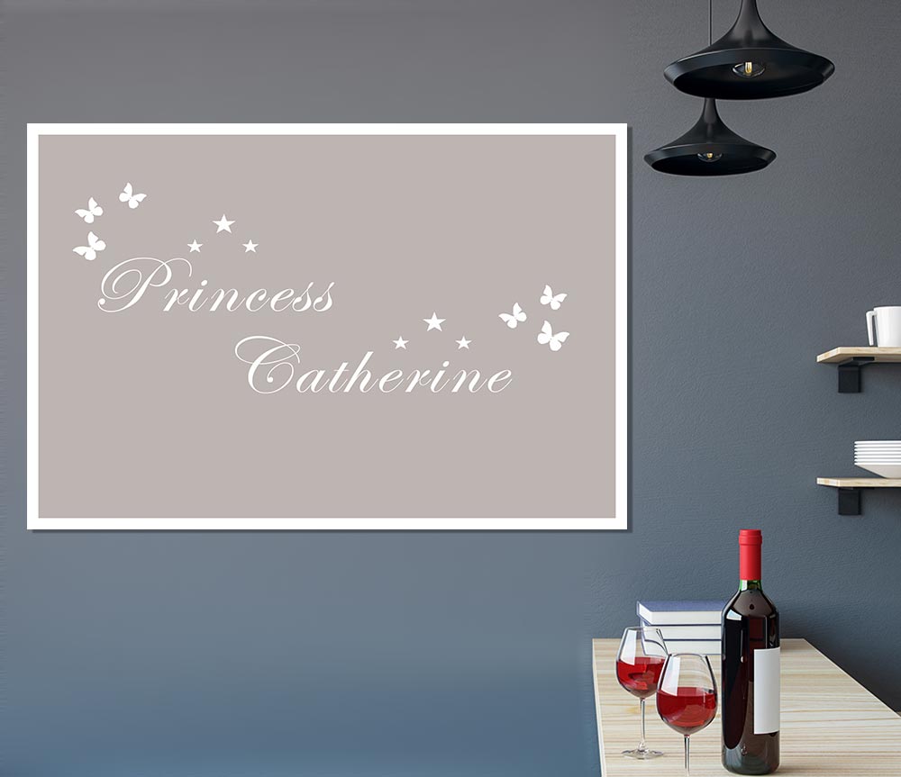 Your Own Name Princess Beige Print Poster Wall Art