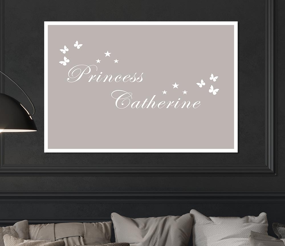 Your Own Name Princess Beige Print Poster Wall Art