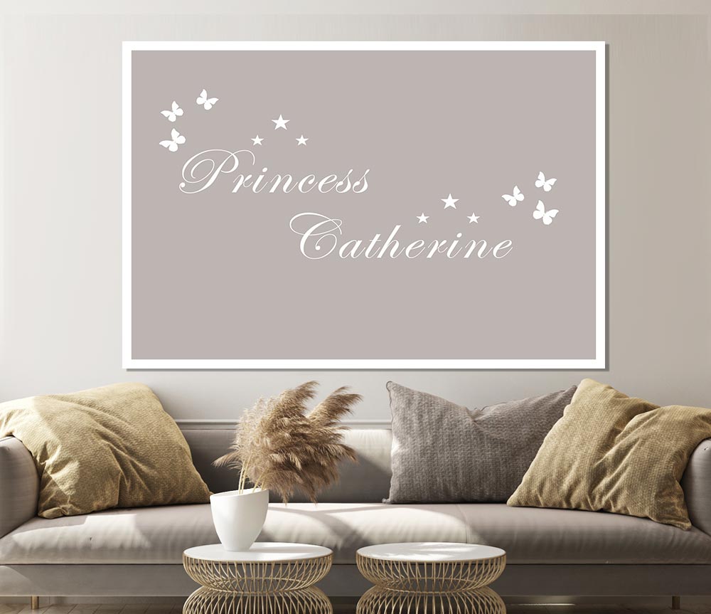 Your Own Name Princess Beige Print Poster Wall Art