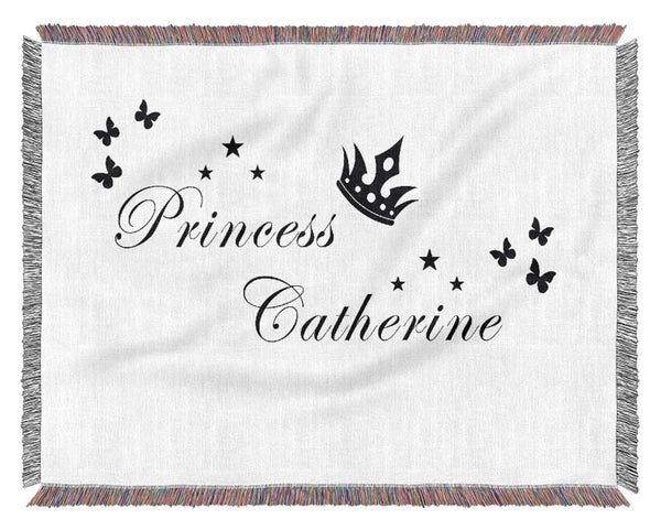 Your Own Name Princess 2 White Woven Blanket