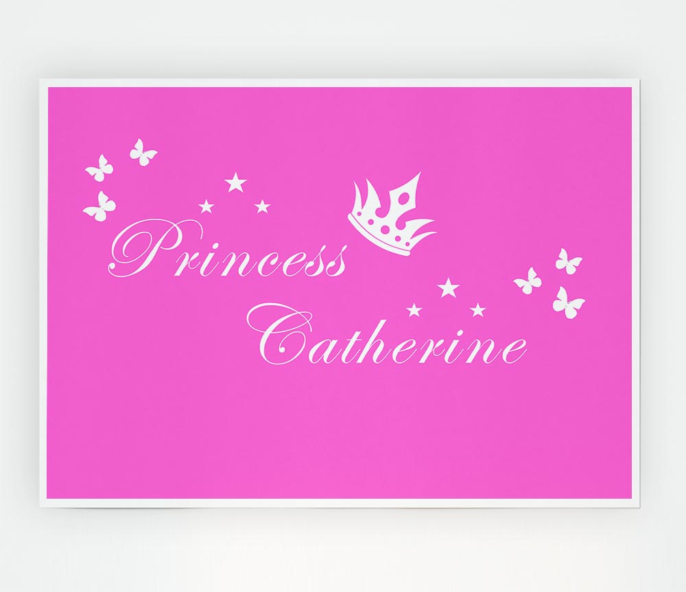 Your Own Name Princess 2 Vivid Pink Print Poster Wall Art