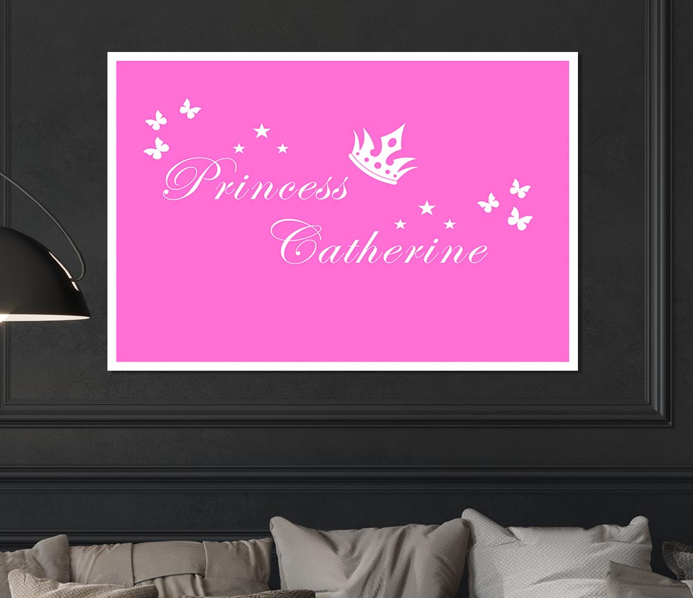 Your Own Name Princess 2 Vivid Pink Print Poster Wall Art